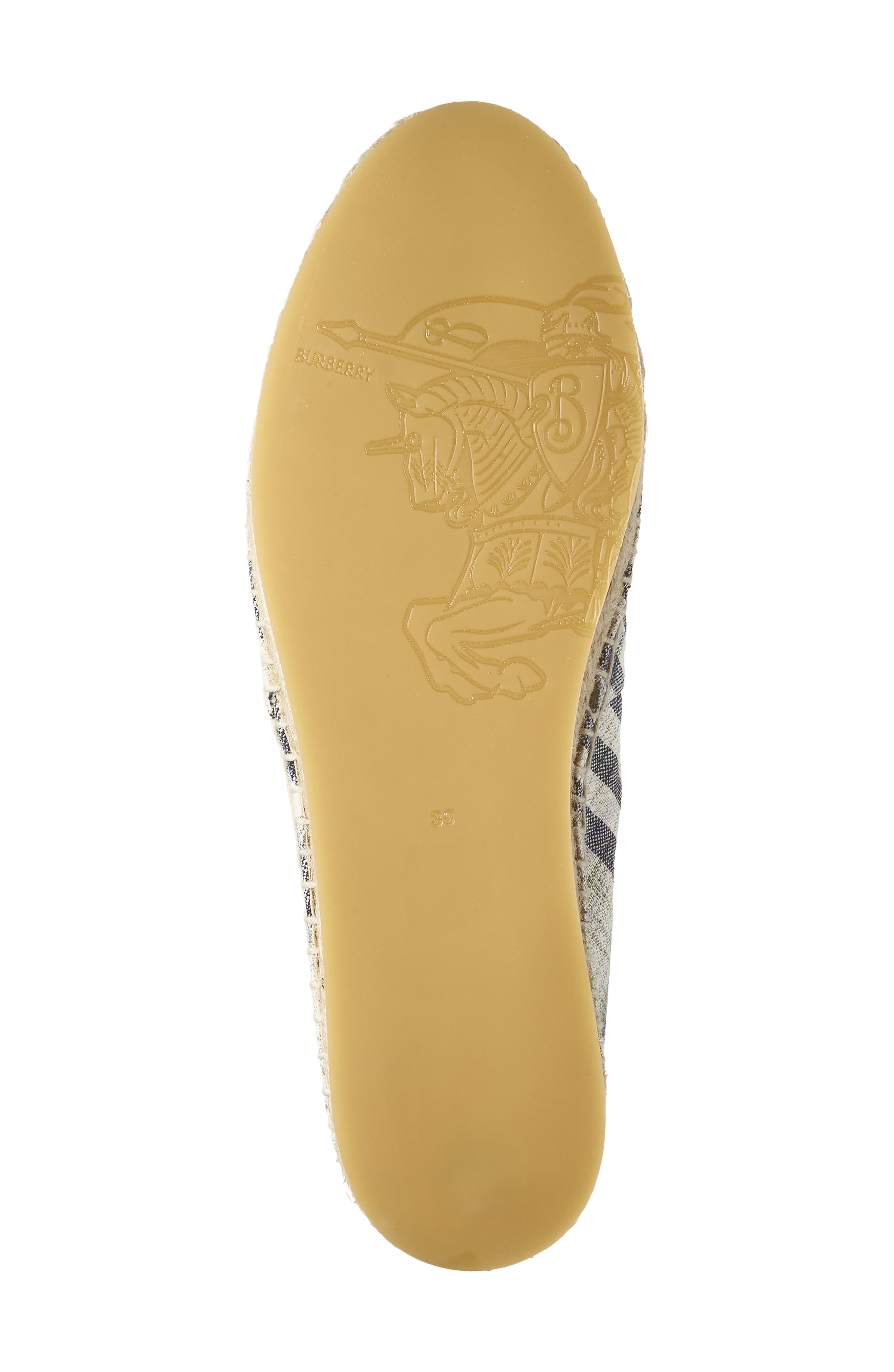 Burberry Mews Check Espadrille Flat, Alternate, color, Green