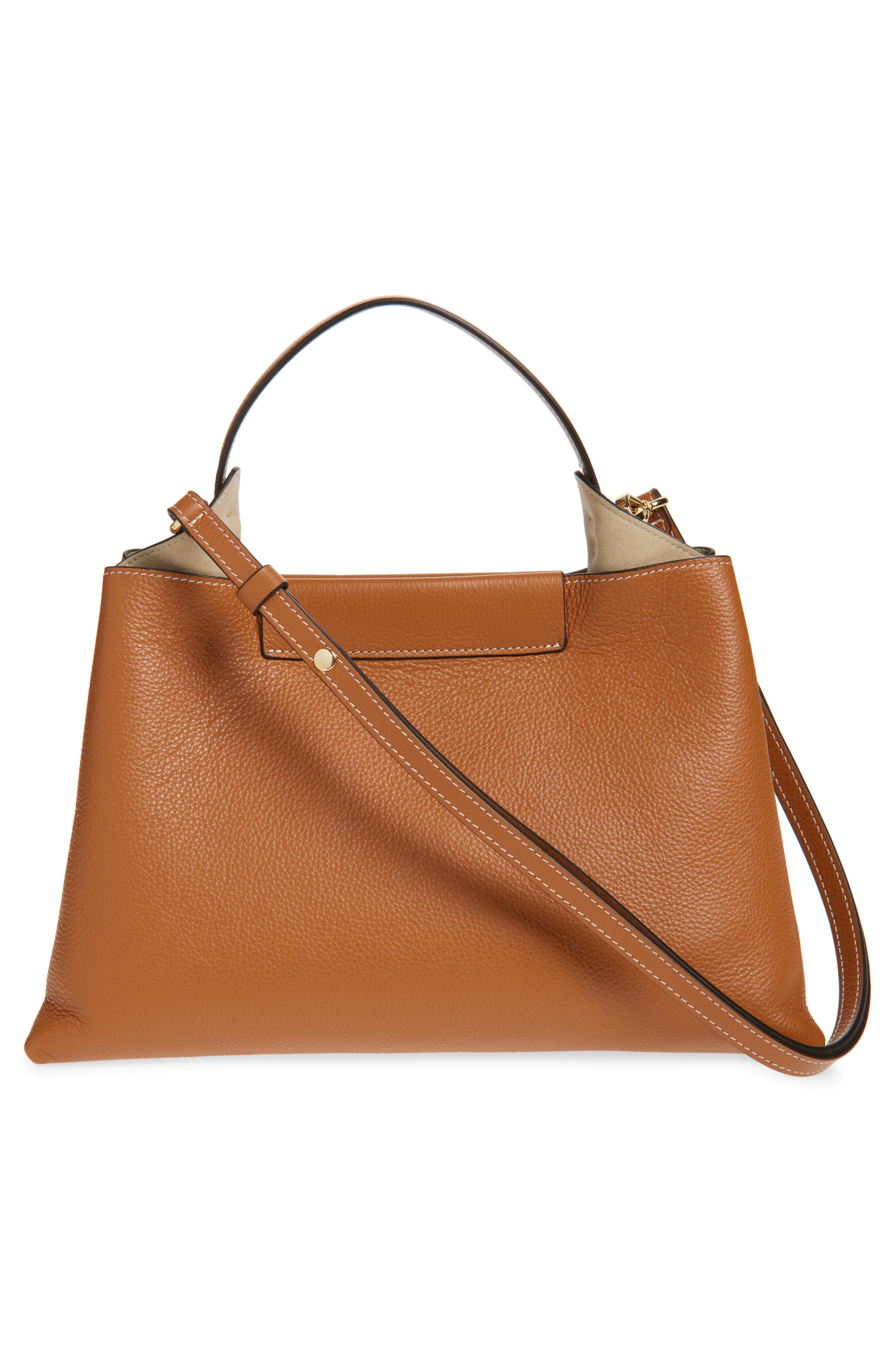 Ree Projects Elieze Medium Leather Handbag, Alternate, color, Caramel