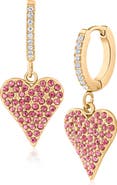 JARDIN Crystal Heart Huggie Hoop Earrings