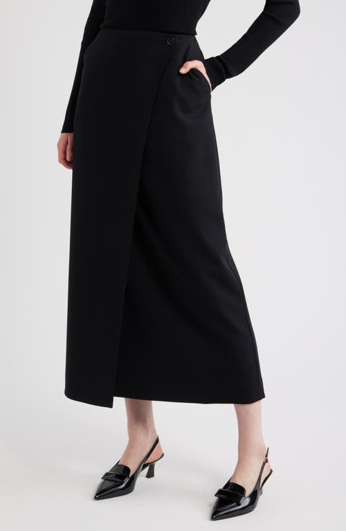 Nordstrom Wrap Midi Skirt In Black