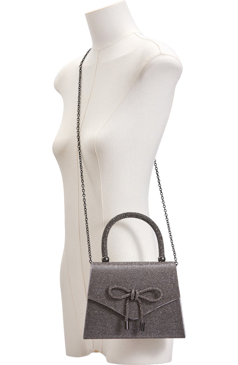 LADY COUTURE Rhinestone Top Handle Evening Bag, Alternate, color, Pewter