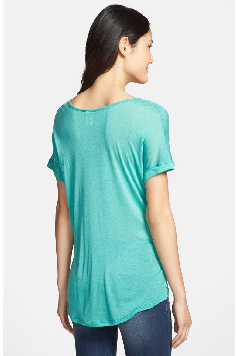 Twisted Hem Short Sleeve Tee, Alternate, color, EMERALD