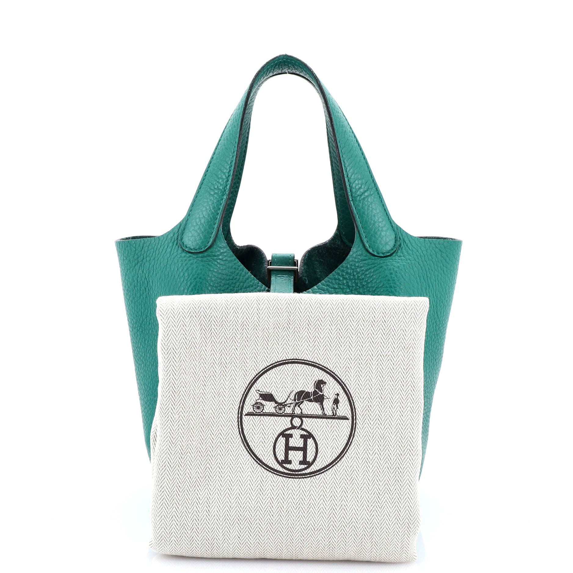 Pre-Owned Hermes Picotin Lock Bag Clemence PM, Alternate, color, Vert Jade