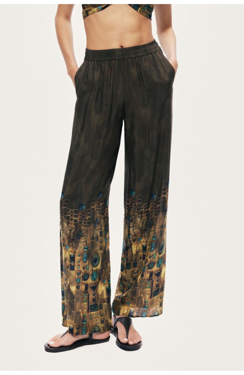 Nocturne Printed Straight-Leg Pants, Main, color, Multi-Colored
