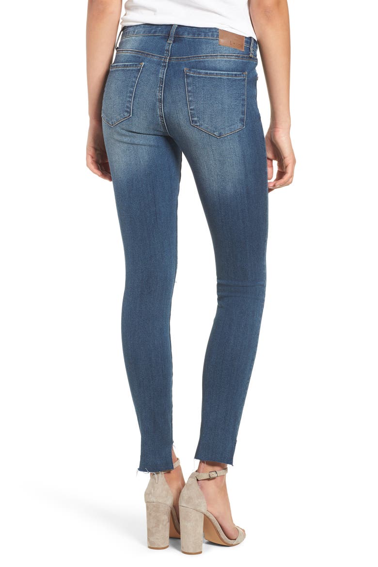 Ripped Step Hem Skinny Jeans, Alternate, color, MEDIUM WASH