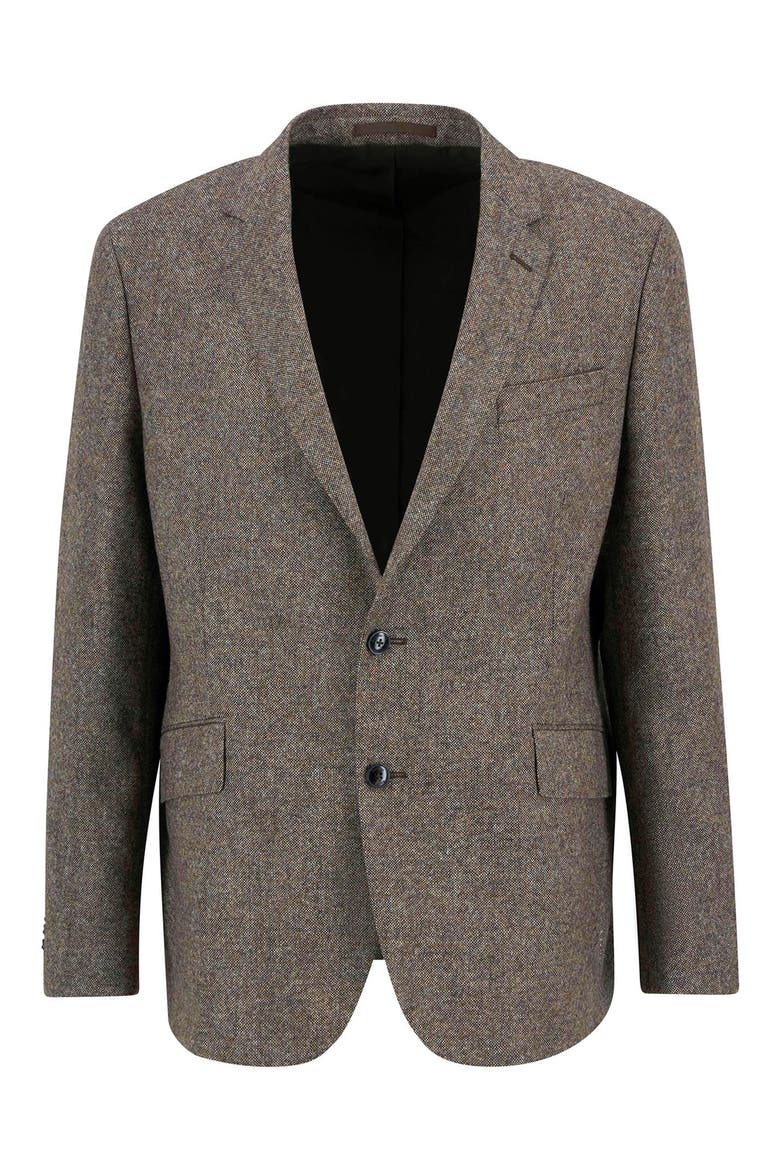 Godfrey Moons Shetland Brushed Wool Mélange Sport Coat, Alternate, color, BROWN