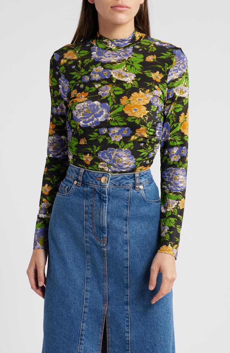 トップス RIO FARM Rio Capri Floral Mock Neck Long Sleeve Jersey Top | Nordstromrack
