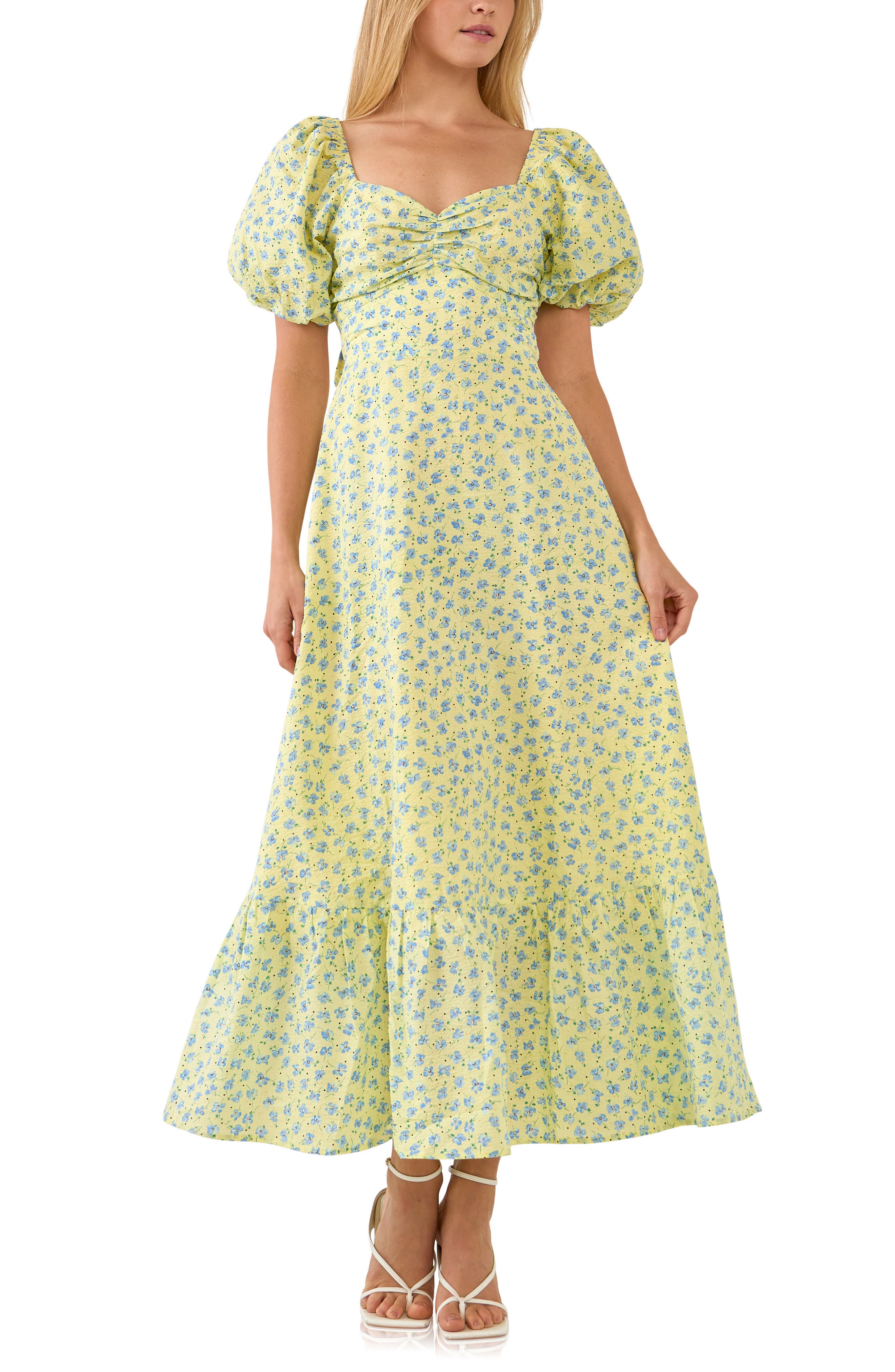 Free the Roses Floral Print Cotton Maxi Dress