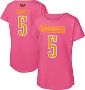 Outerstuff Girls Youth Outerstuff Jayden Daniels Pink Washington Commanders Player Name & Number T-Shirt