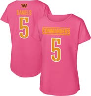 Outerstuff Girls Youth Outerstuff Jayden Daniels Pink Washington Commanders Player Name & Number T-Shirt
