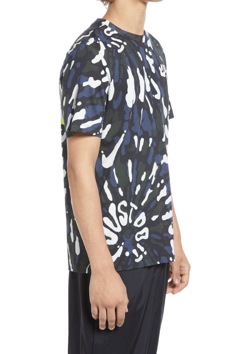 Sportswear Black Light Tie Dye Graphic Tee, Alternate, color, SAIL/ BLACK