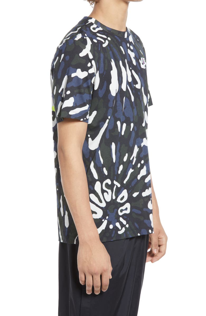 Nike Sportswear Black Light Tie Dye Graphic Tee, Alternate, color,