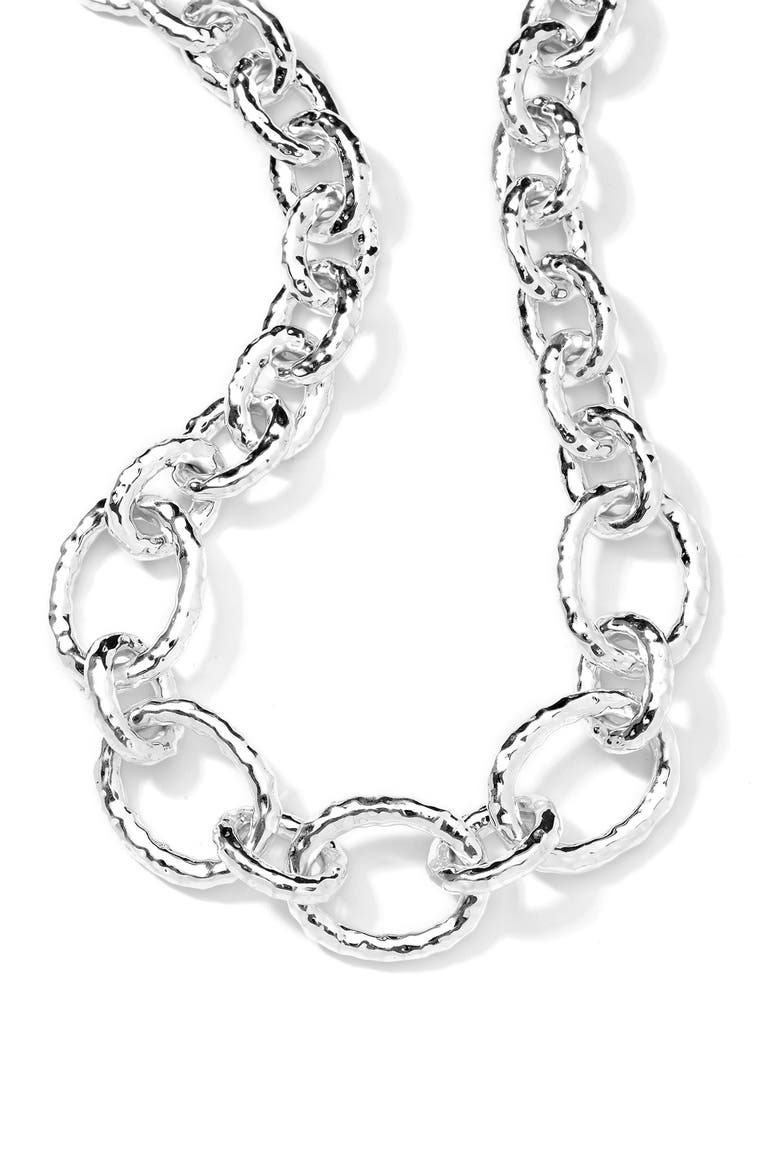 Classico Bastille Chain Link Necklace, Main, color, SILVER