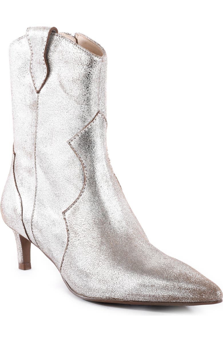 Seychelles Dallas Pointy Toe Western Sock Boot, Main, color, Pewter