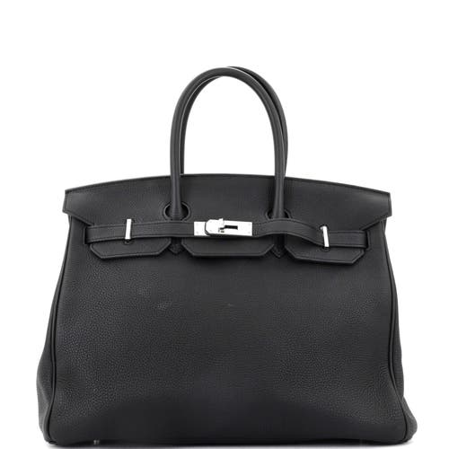Pre-owned Hermes Hermes Birkin Handbag Black Togo With Palladium Hardware 35 In Black