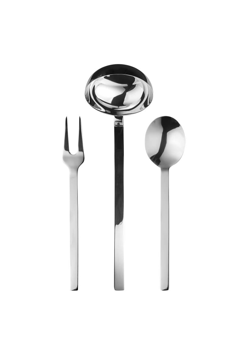 Stile By Pininfarina Serving Set - 3 Pieces, Main, color, Silver