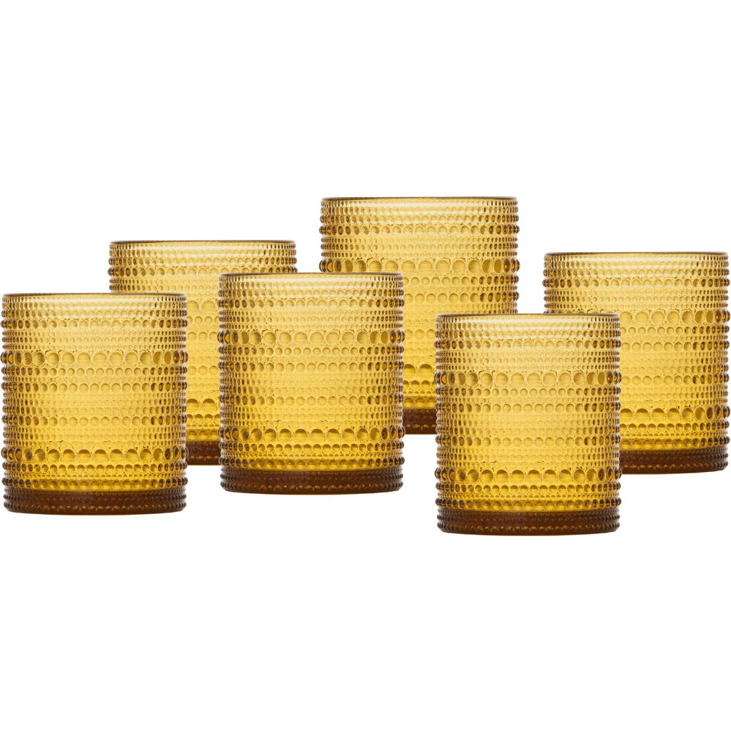 Fortessa Jupiter Dof Glass, 10oz., Set Of 6 In Amber