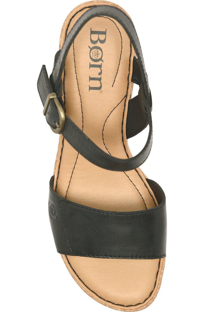 Børn Janine Wedge Sandal, Alternate, color, Black Leather