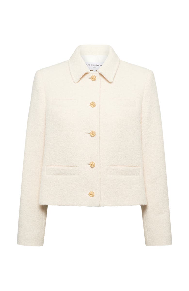 GERARD DAREL Norine Short Tweed Jacket, Alternate, color, Ecru