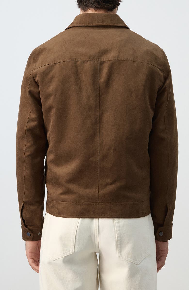 MANGO Faux Suede Jacket, Alternate, color, Cognac