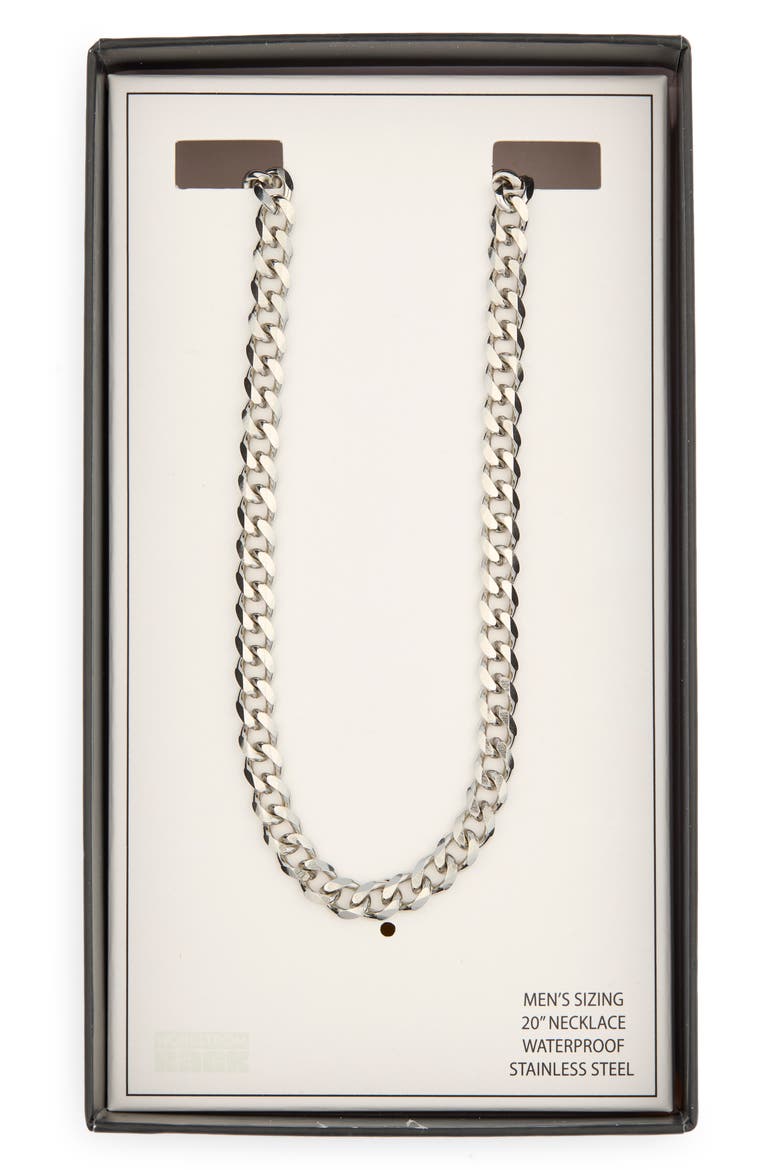 Men's Stainless Steel Curb Chain Necklace, Main, color, STAINLESS