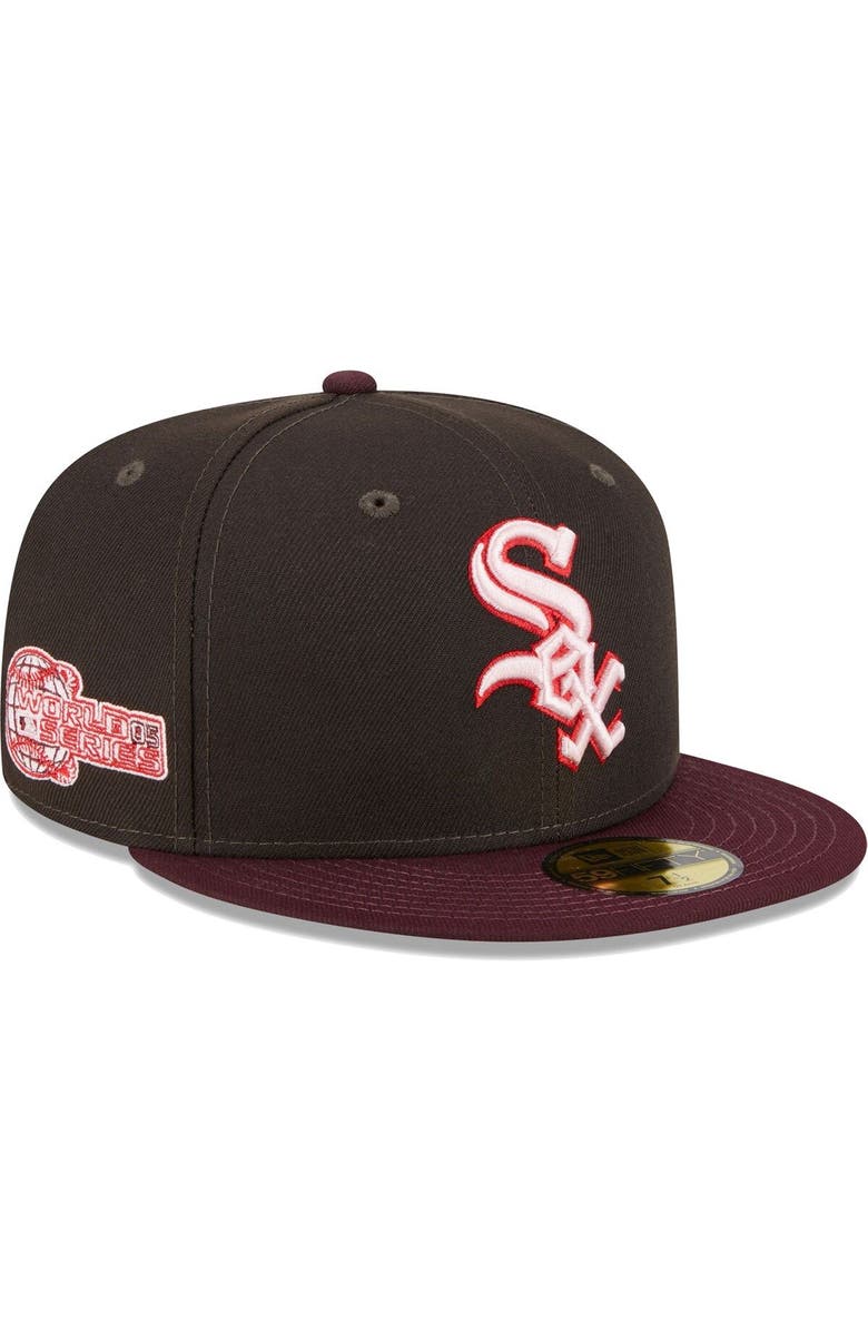 New Era Men's New Era Brown/Maroon Chicago White Sox Chocolate Strawberry 59FIFTY Fitted Hat, Main, color,