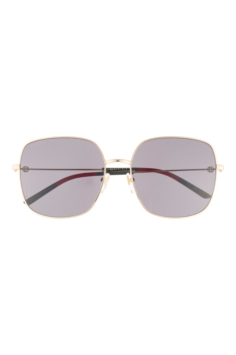 59mm Square Sunglasses, Main, color, GOLD GOLD GREY