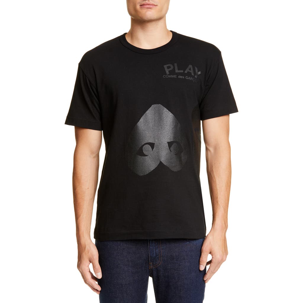 Comme des Garçons PLAY Double Heart Graphic Tee in Black  product