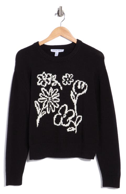 Floral Crop Sweater
