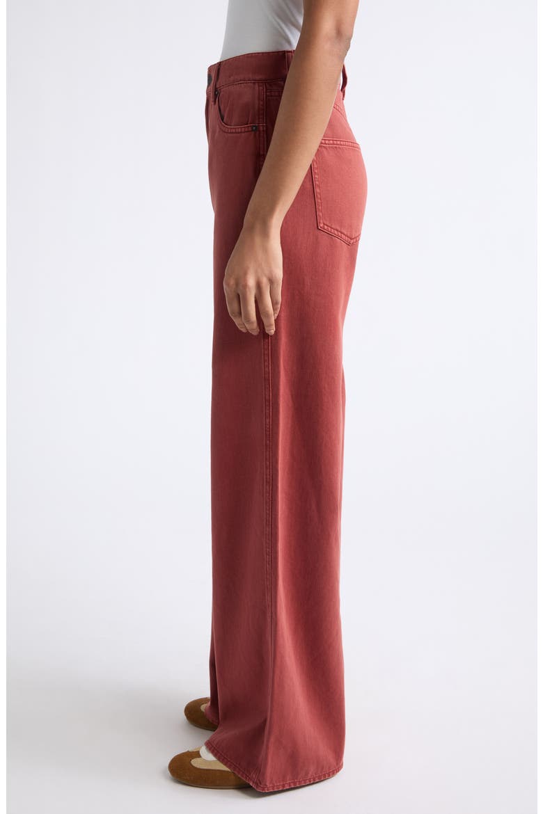 Kasey Mid Rise Wide Leg Jeans, Alternate, color, RUST