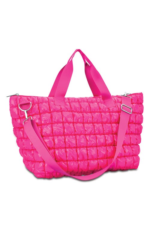 Iscream Kids' Shiny Puffer Overnight Bag In Pink