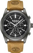Timberland Northbridge Multifunction Chronograph Leather Strap Watch, 45mm