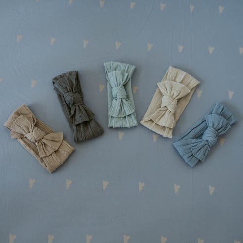 Parker Baby Co. Cable Knit Knotted Headbands In Gray