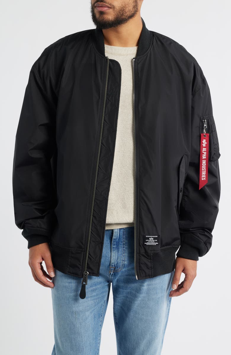 Alpha Industries L-2B Oversize Flight Jacket, Main, color, Black