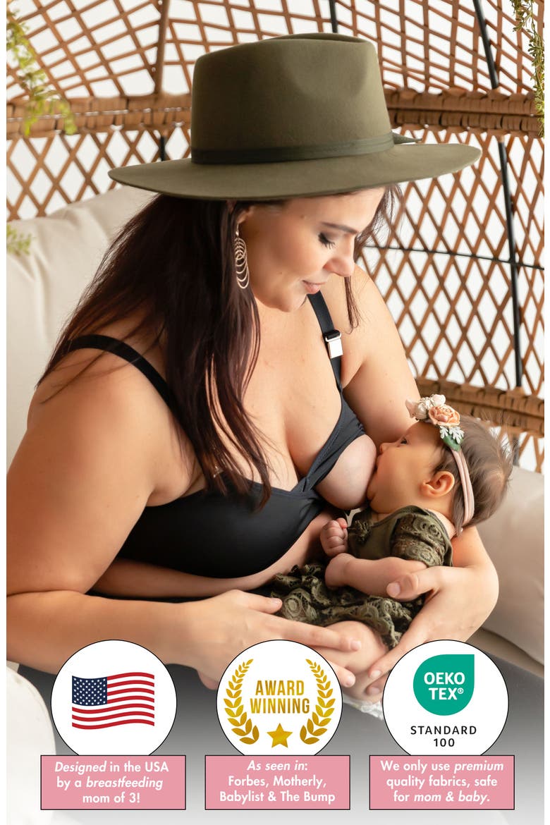 Sophie Maternity and Nursing Bralette, Alternate, color, Black