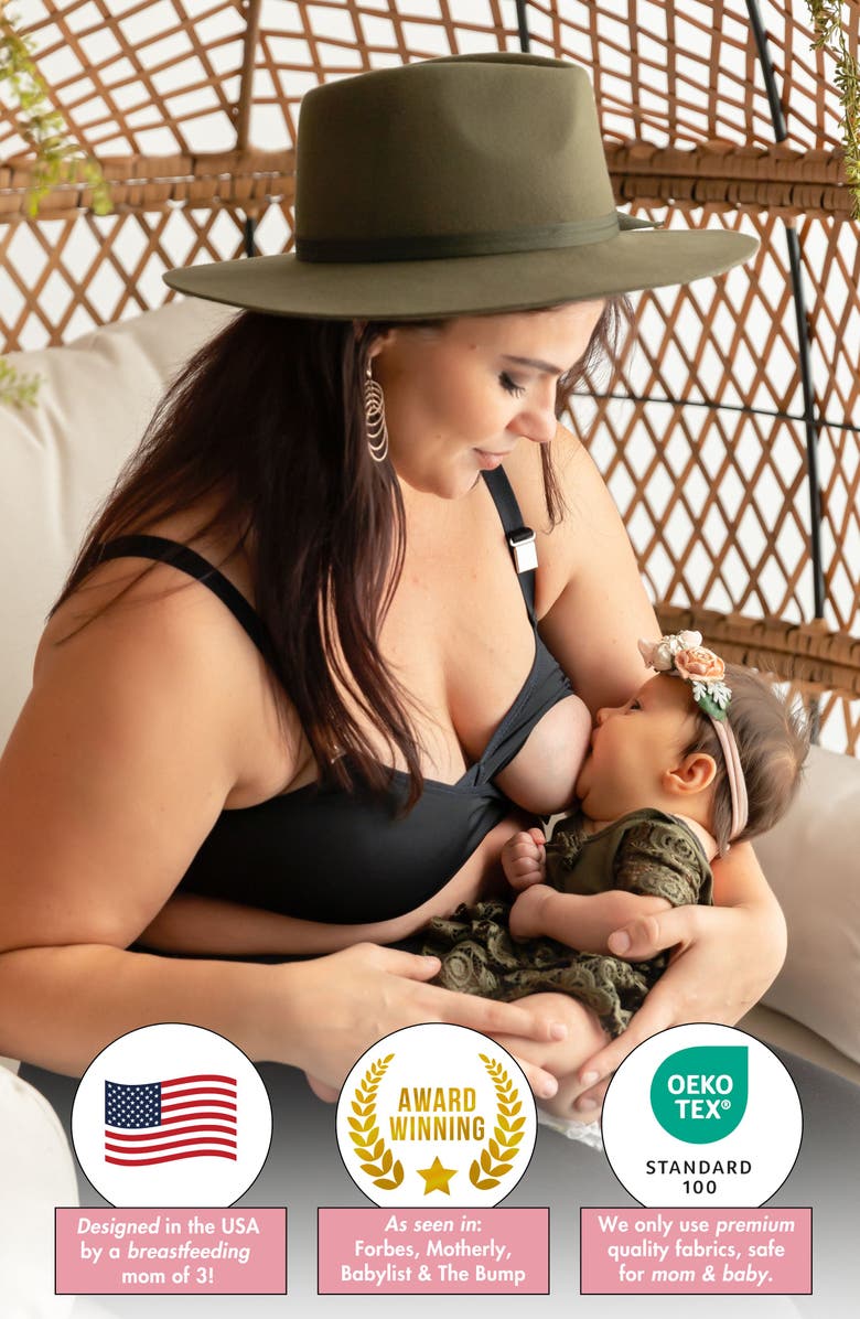 Davin & Adley Sophie Maternity and Nursing Bralette, Alternate, color, Black