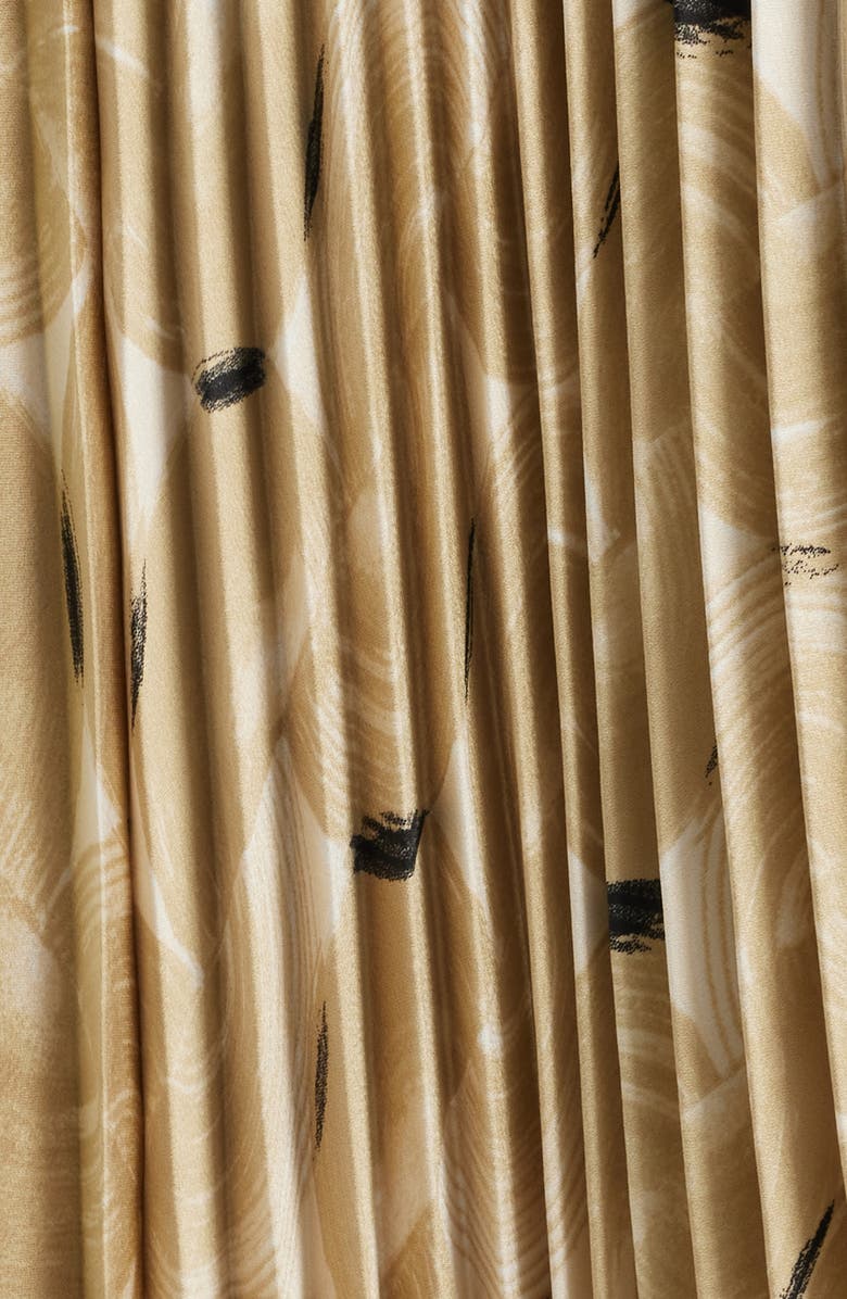 Anne Klein Pleated Pull-On Midi Skirt, Alternate, color, Safari Multi