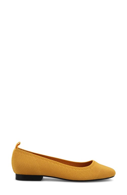 Shop Mia Raisa Stretch Knit Flat In Mustard