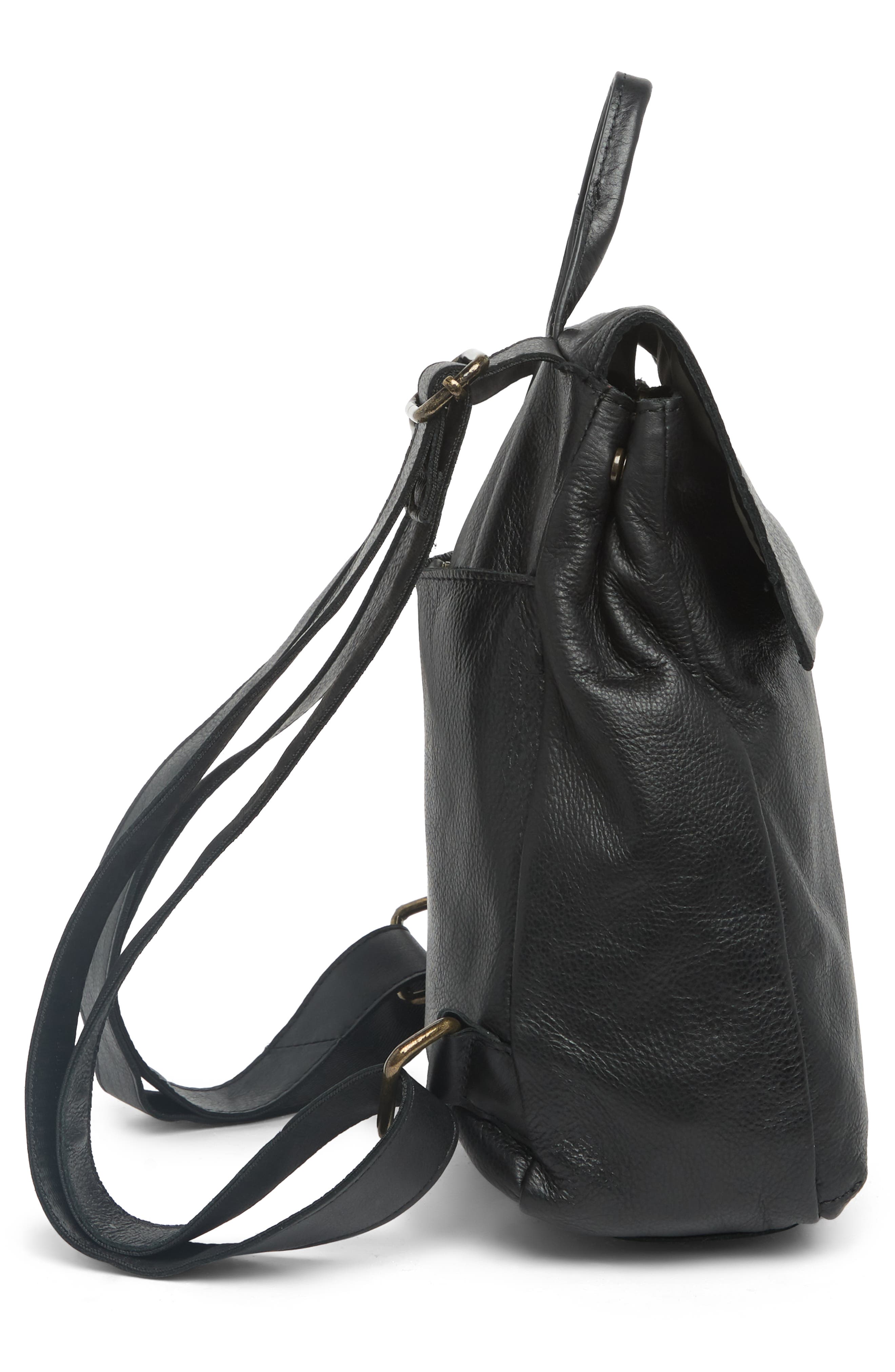 AMERICAN LEATHER CO. Liberty Leather Flap Backpack, Alternate, color, 