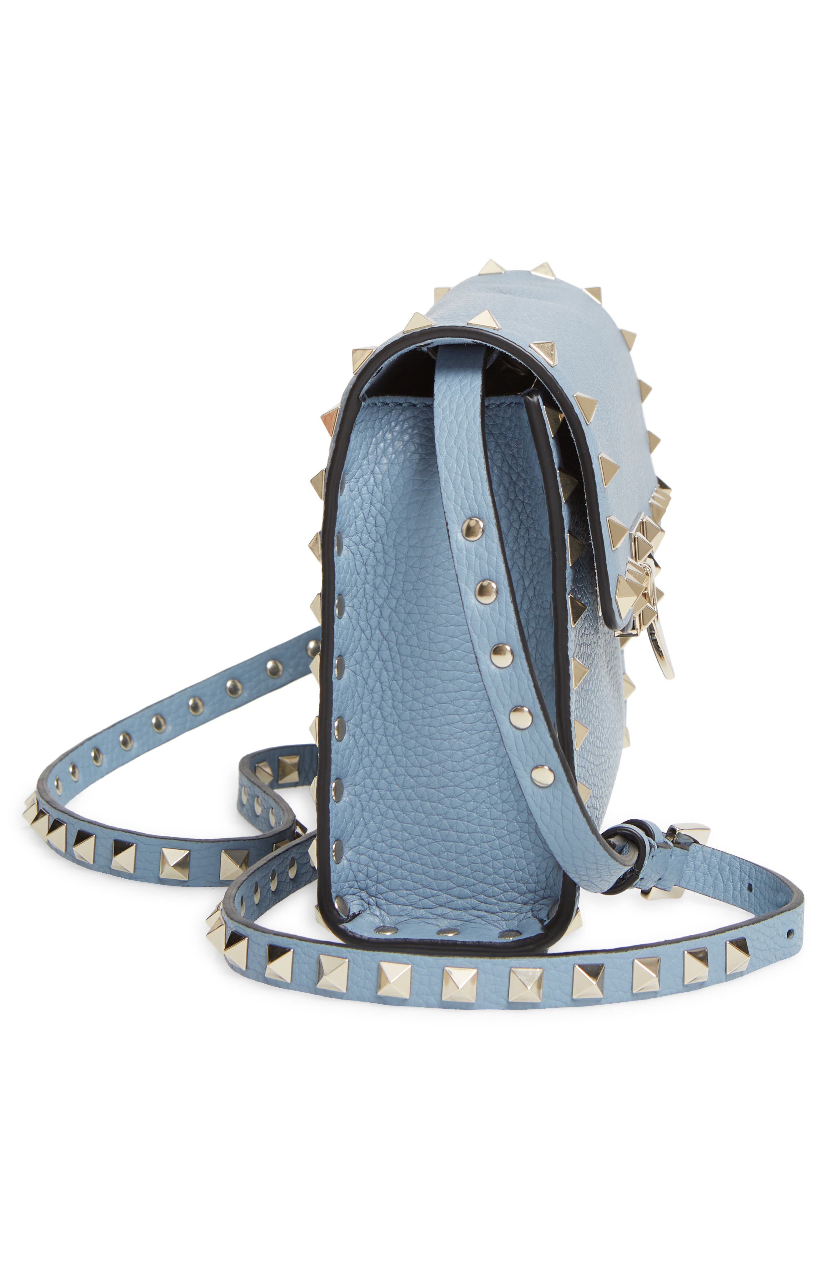 Valentino Garavani Small Rockstud Leather Crossbody Bag, Alternate, color, 