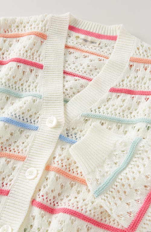 Tucker + Tate Kids' Stripe Open Stitch Cotton Cardigan In Multi