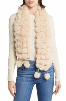 La Fiorentina Faux Fur Pompom Muffler Scarf