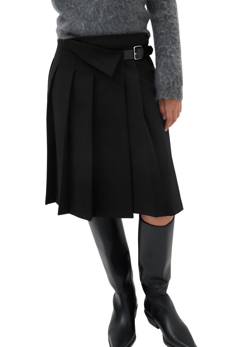 Pleated Skirt, Main, color, BLACK