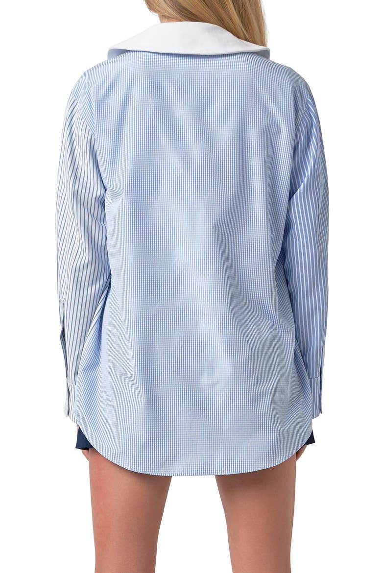 Mix Print Blouse, Alternate, color, OXFORD BLUE