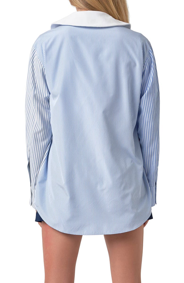English Factory Mix Print Blouse, Alternate, color, Oxford Blue