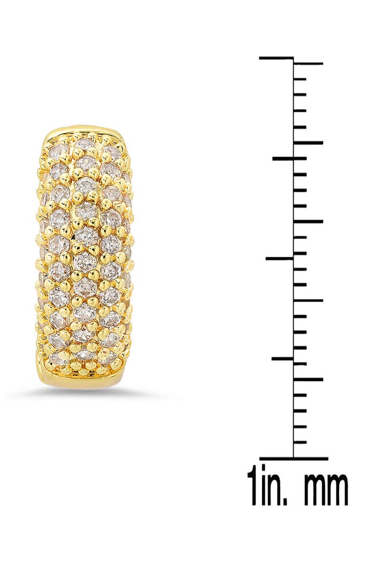 Pavé Cubic Zirconia Hoop Earrings, Alternate, color, GOLD