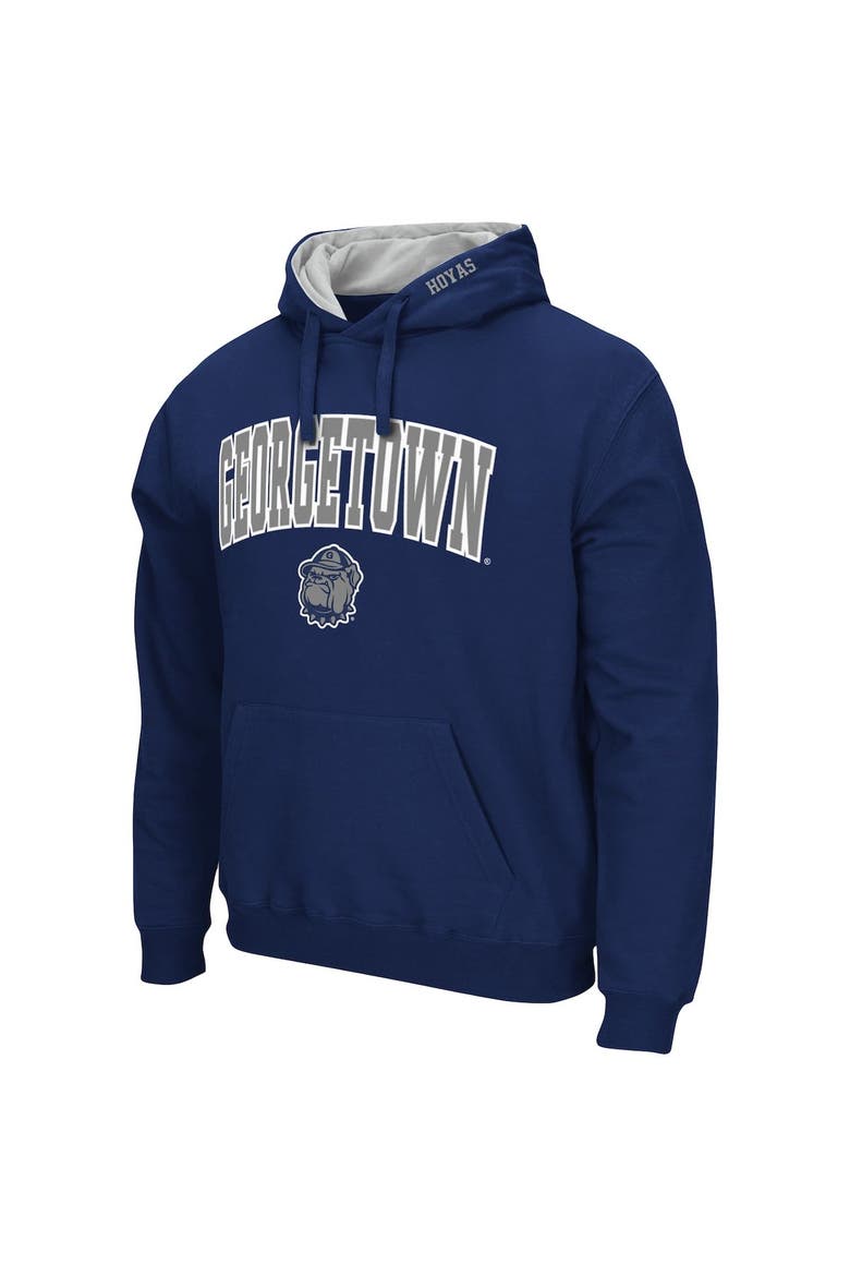 Men's Colosseum Navy Georgetown Hoyas Arch and Logo Pullover Hoodie, Alternate, color, Navy