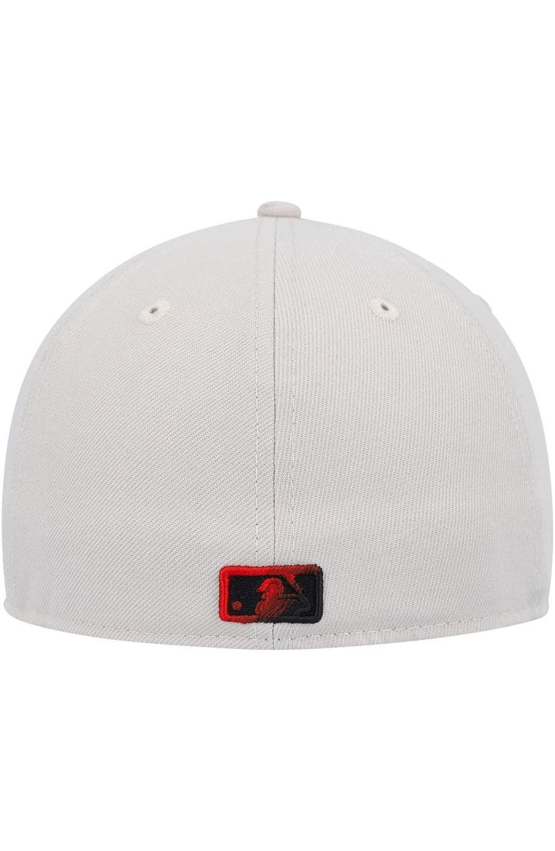 New Era Men's New Era Khaki Cincinnati Reds Stone Dim Undervisor 59FIFTY Fitted Hat, Alternate, color, 