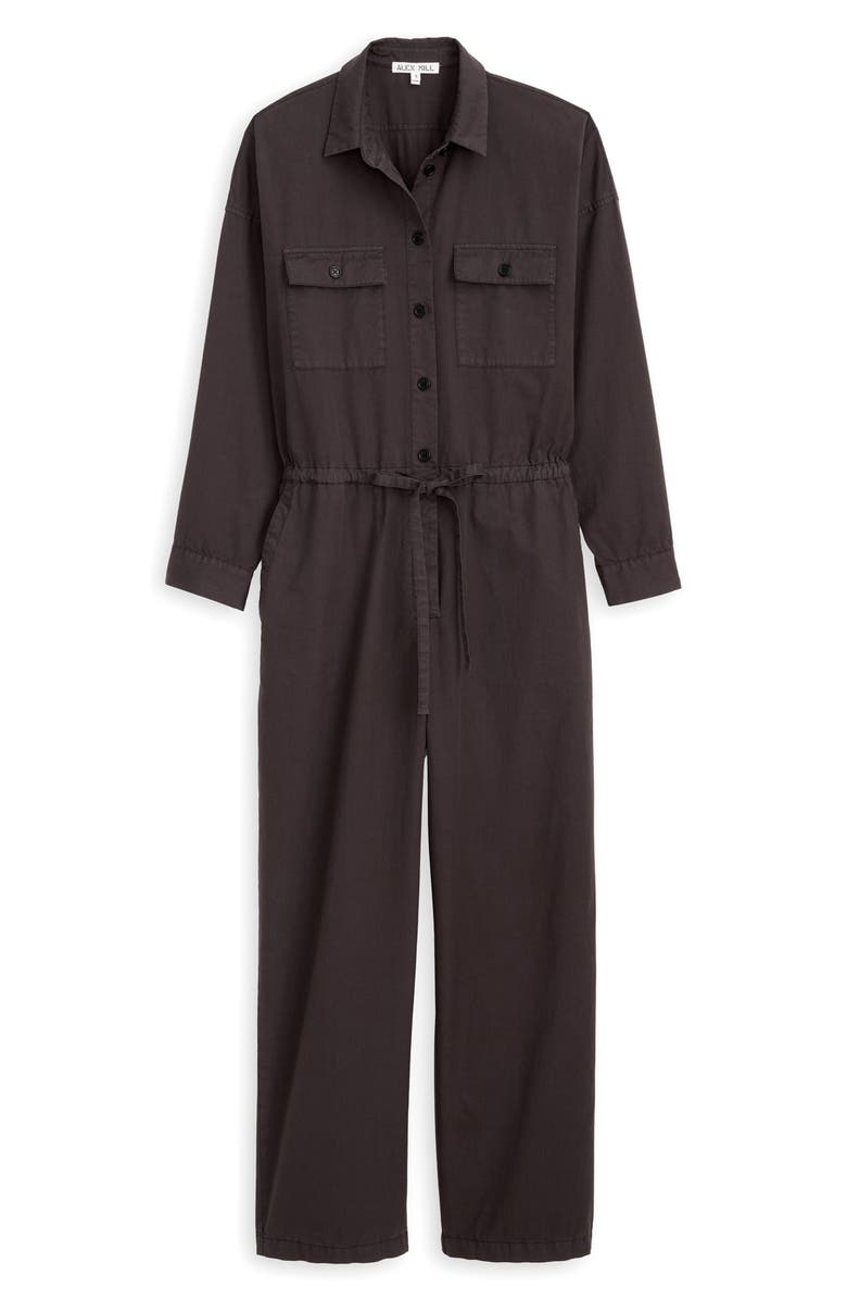 Alex Mill Ricard Long Sleeve Cotton Jumpsuit, Alternate, color, Shadow