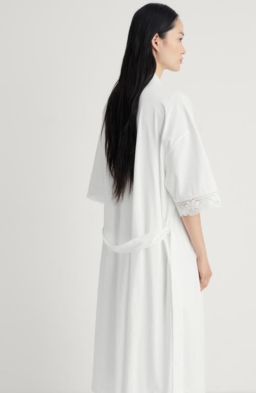 Mango Lace Trim Cotton Robe